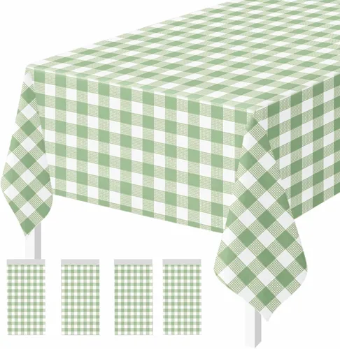 Miniatura 11 de Paquete de 2 Manteles de Plástico Beige Desechables Cubiertas de Mesa Mantel Rectangular Beige para Fiesta Baby Shower Boda Cumpleaños Mantel