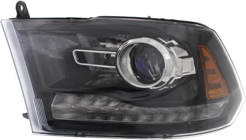 Para RAM 1500 Classic 2019 Conjunto de luz principal lado del conductor con bombillas (carcasa negra) reemplaza CH2502289 certificado CAPA