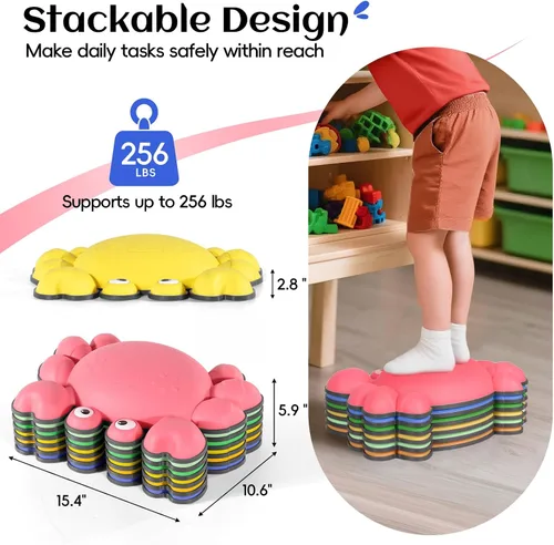 Miniatura 5 de TOPNEW Piedras de paso para niños, piedras de equilibrio antideslizantes para promover las habilidades de coordinación de los niños, carreras