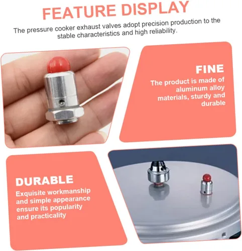 Miniatura 2 de VILLCASE 4 piezas de seguridad para olla a presión, válvula universal para olla de presión, resistente a altas temperaturas, fácil de instalar y Cle