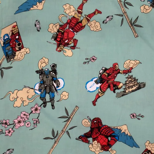Miniatura 3 de Marvel Camisa tejida con temática samurái de cómics, camisa unisex con botones de Iron Man Spiderman Deadpool
