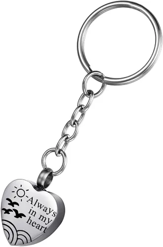Miniatura 7 de Llavero de urna de recuerdo conmemorativo de joyería de cremación de acero inoxidable para cenizas, Acero inoxidable