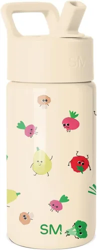 Miniatura 23 de Simple Modern Botella de agua para niños con tapa con pajilla, vaso aislado de acero inoxidable de 14 onzas para niños y a prueba de derrames