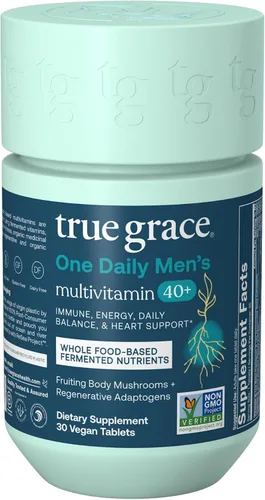 True Grace Minerales fermentados multivitamínicos diarios para hombres, adaptógenos orgánicos y hongos para equilibrar todo el cuerpo, suplemento de