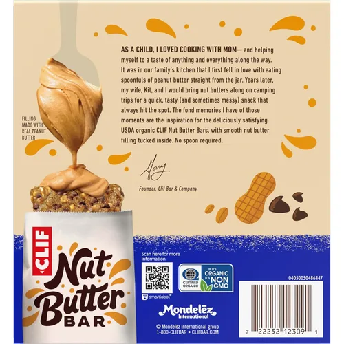 Miniatura 13 de CLIF - Barra de mantequilla de nuez – Barras energéticas rellenas de chispas de chocolate y mantequilla de maní – Sin OMG – Orgánico USDA – A base