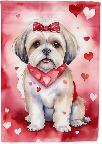 Miniatura 184 de Caroline's Treasures DAC5292CHF - Bandera de Border Collie My Valentine House para porche, grande, con manga para porche, para colgar en la pared