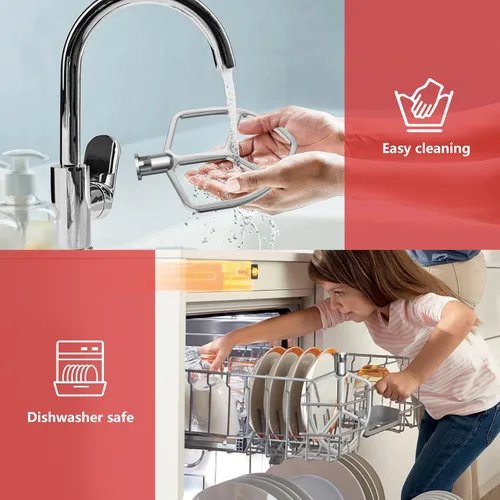 Miniatura 6 de Batidor plano de acero inoxidable de 5.5 a 6 cuartos para batidora de pie KitchenAid, accesorios de accesorio de paleta de ayuda de cocina, sin