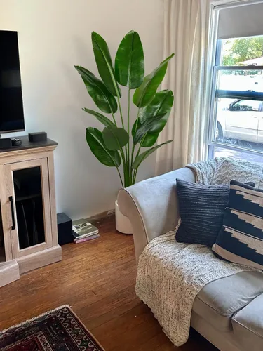 Miniatura 8 de Aveyas Árbol Artificial Ave del Paraíso de 6 pies para Decoración del Hogar, Planta de Piso Falsa de 6 Pies, Árbol Tropical Falso de Hoja de Plátano