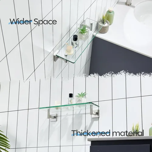 Miniatura 5 de KOKOSIRI Estante flotante para baño, estantes de montaje en pared de 16 pulgadas para dormitorio, sala de estar, cocina, estante colgante pequeño