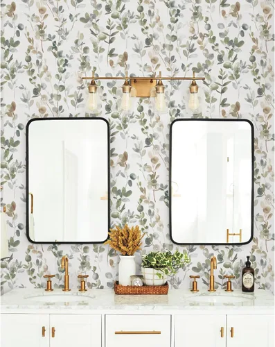 Miniatura 9 de York Wallcoverings Candice Olson PSW1431RL - Papel tapiz autoadhesivo de eucalipto azul marino