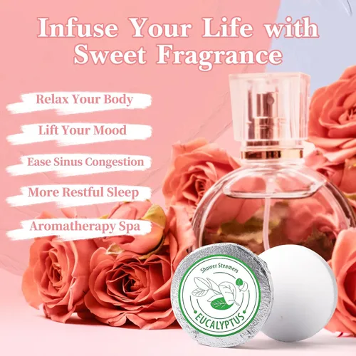 Miniatura 2 de Vaporizadores de ducha para aromaterapia, regalos de Navidad para mujeres, paquete de 8 bombas de ducha de aceite esencial puro para el hogar, spa