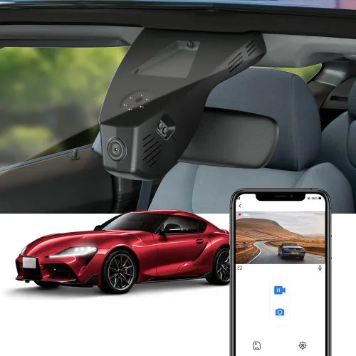 Miniatura 8 de Fitcamx Adaptador de cámara de tablero delantera 2K+trasera 1080P para Toyota GR Supra 2020-2026 (HD2-4031), estilo OEM, video HD de 2 canales, WiFi