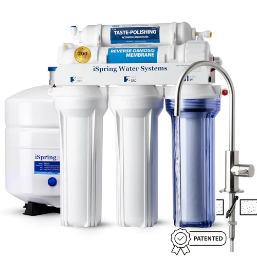 Miniatura 11 de iSpring RCC7 WQA Filtro de agua potable sistema de ósmosis inversa, de 5 etapas, 75 GPD, certificación con sello de oro Níquel