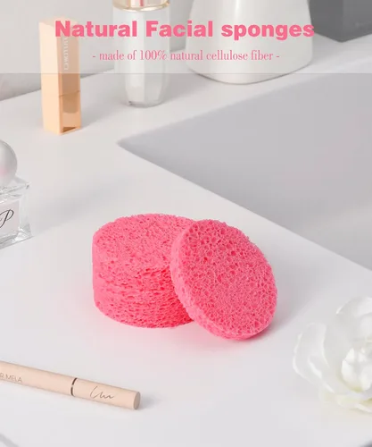 Miniatura 2 de METUUTER 50 PCS esponjas faciales comprimidas para esteticistas - esponja facial de celulosa 100% natural, esponjas cosméticas profesionales de spa