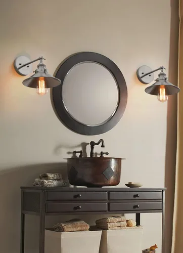 Miniatura 3 de PERMO - Iluminación de pared industrial vintage en metal, apliques de pared en níquel cepillado, lámpara de pared ajustable de 180 grados