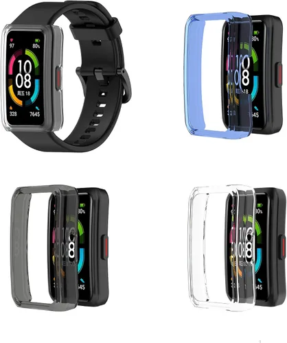 Miniatura 9 de Funda compatible con Huawei Honor Band 6 Watch Protector de pantalla de PC suave a prueba de golpes, protector delgado de parachoques protector