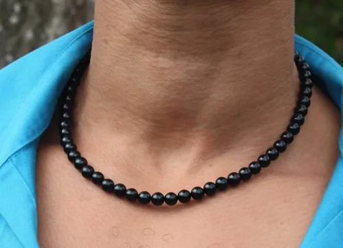 Miniatura 3 de Auras by Osiris - Collar de cristales curativos para hombre de 19", 24" y 30" de largo con cuentas de gemas de 1564" (6mm) 516" (8mm) 2564" (10 mm)