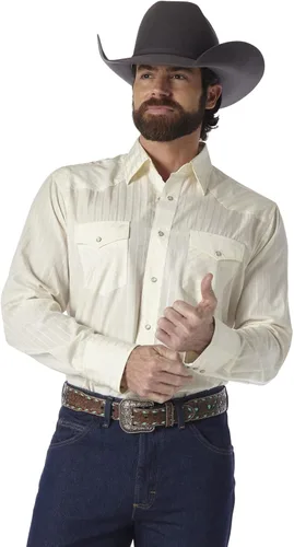 Miniatura 5 de Wrangler Camisas deportivas de manga larga con botones a presión y dos bolsillos para hombre
