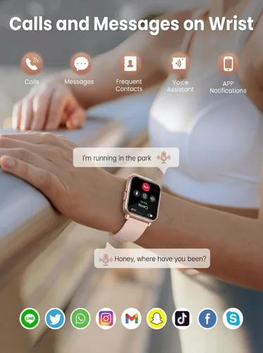 Miniatura 3 de SKG - Reloj inteligente para mujeres y hombres, Android iPhone, con Alexa incorporado y llamada Bluetooth (respuesta/hacer llamada) rastreador