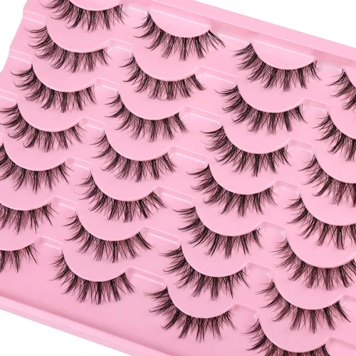 Miniatura 24 de Pestañas Postizas de Aspecto Natural Pestañas de Visón Sintético Wispy Pestañas de Ojo de Zorro que Parecen Extensiones Pestañas de Visón 3D