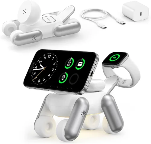 Miniatura 9 de Estación de carga 3 en 1 para dispositivos Apple, soporte magnético inalámbrico de carga rápida compatible con MagSafe para iPhone