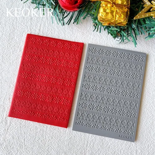 Miniatura 2 de Keoker Hoja de textura de arcilla polimérica para Navidad, tapete de textura de arcilla navideña para hacer aretes, joyas, herramientas de aretes