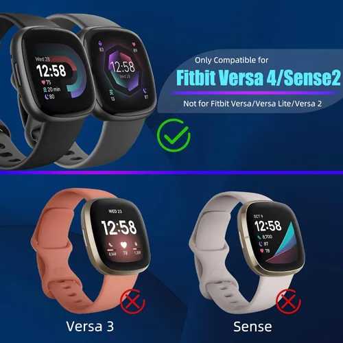 Miniatura 2 de Paquete de 6 fundas protectoras de pantalla para Fitbit Sense 2 / Versa 4 [cobertura completa], parachoques de policarbonato duro, accesorios