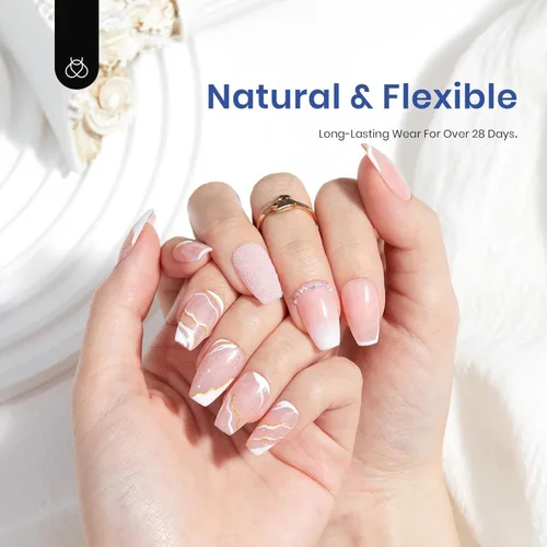 Miniatura 4 de Beetles Kit de Uñas de Gel Coffin: 504 Puntas de Uñas Postizas Juego de Extensión de Uñas Fácil Forma Coffin Corta 5 en 1 Pegamento de Uñas Lámpara