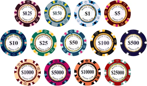 Miniatura 3 de 1000pcs 0.49 oz Monte Carlo Poker Club Poker Chips Set con construcción personalizada (1000 fichas de acrílico caso)