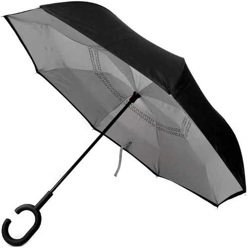 Miniatura 7 de Paraguas invertido a prueba de viento para hombres y mujeres, apertura y cierre automáticos, gris), AD-001
