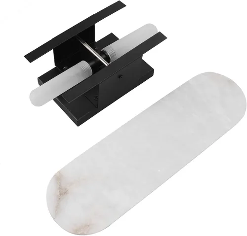 Miniatura 7 de Lámpara de pared LED de fuente de luz, lámparas de pared con pilas, luz de pared LED de mármol esmerilado de carga extraíble con base G4 para sala