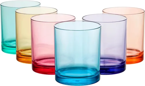 Miniatura 12 de Vasos US Acrylic Clásicos de Plástico Transparente Reutilizables (Juego de 6) 12 onzas Tazas Rocks Vasos sin BPA, Fabricados en EE. UU. Aptos