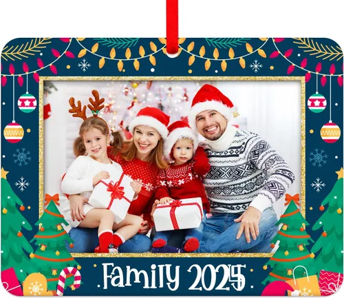 Miniatura 8 de WhatSign Adornos de Navidad para marco de fotos, adornos personalizados para árbol de Navidad, regalo de recuerdo de fotos familiares personalizado