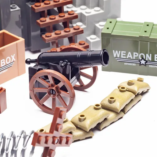 Miniatura 5 de Medieval Warfare Cannon 2, paquete de armas militares, figuras de soldados de juguete, minifigura de juguete compatible con las principales marcas
