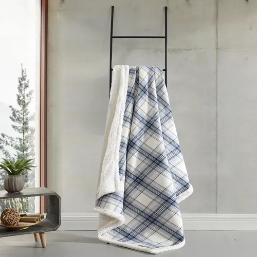 Miniatura 4 de Eddie Bauer - Manta, ropa de cama reversible de sherpa y forro polar cepillado súper suave, mantas de arrullo para sofá, ideal para descansar