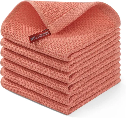 Miniatura 158 de Homaxy Paños de cocina de 100% algodón con tejido de gofre, ultra suaves, absorbentes, de secado rápido, 12 x 12 pulgadas, paquete de 6, amarillo