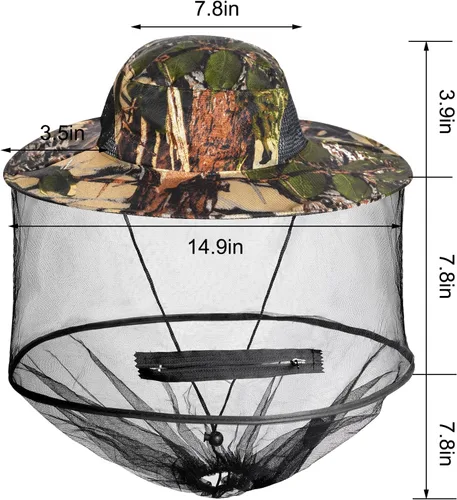 Miniatura 3 de Sucrain Paquete de 2 sombreros de red de mosquitos, sombrero de sol, sombrero de jardín con malla de red oculta para jardinería al aire libre