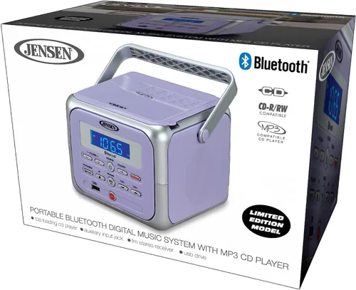 Miniatura 6 de Jensen CD-660 Reproductor de CD estéreo portátil Boombox con Bluetooth Radio FM USB Entrada auxiliar y conector de auriculares Reproducción