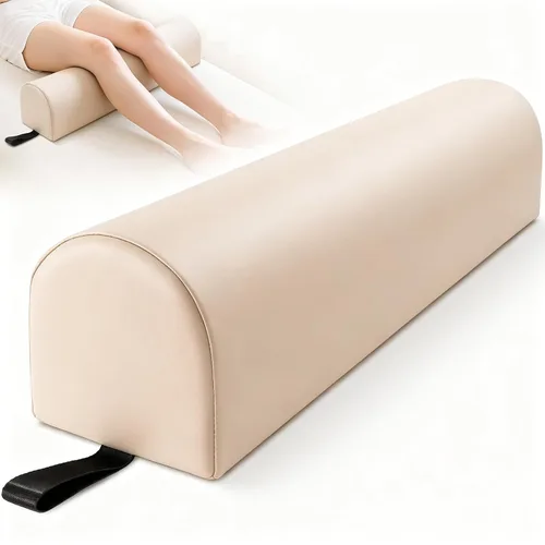Miniatura 8 de Noverlife 3/4 Round Knee Bolster for Massage Table, 26x6x6 in Massage Pillow for Legs w/Strap Handle, PU Leather Massage Table Leg Bolster Massage