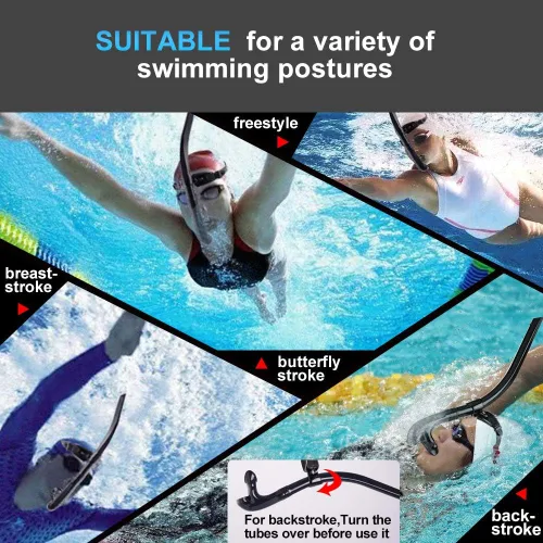 Miniatura 7 de Esnórquel de natación para natación de brazadas, equipo de esnórquel para nadadores adultos para entrenamiento de esnórquel en piscina y aguas
