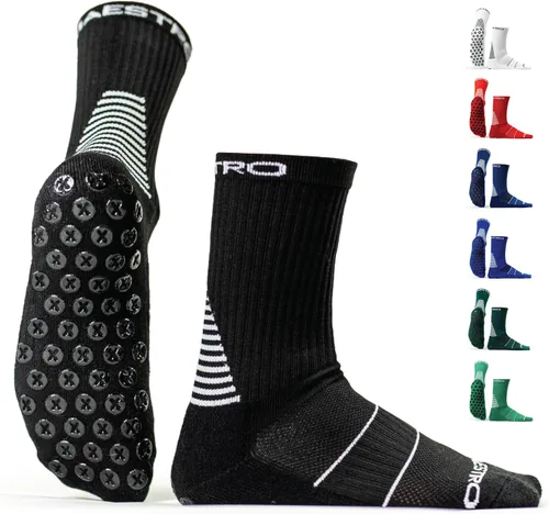 Miniatura 22 de Maestro - Calcetines de agarre de fútbol para hombres y mujeres con almohadillas antideslizantes, ideales para fútbol, baloncesto y deportes