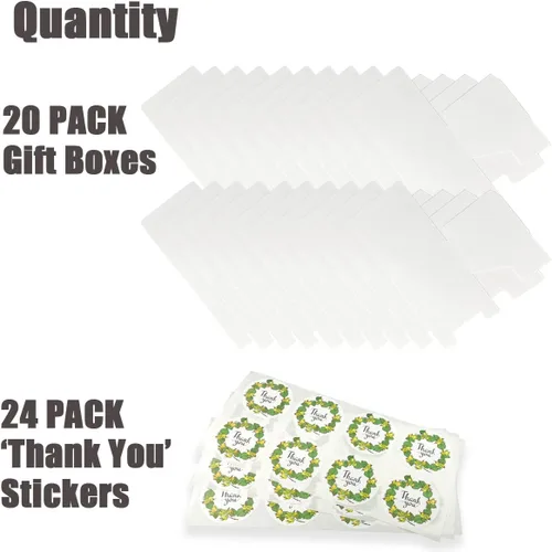 Miniatura 3 de Frantis Paquete de 20 cajas de regalo blancas con tapas, cajas de regalo pequeñas de 5 x 5 x 3 pulgadas para velas, tazas, golosinas, bodas