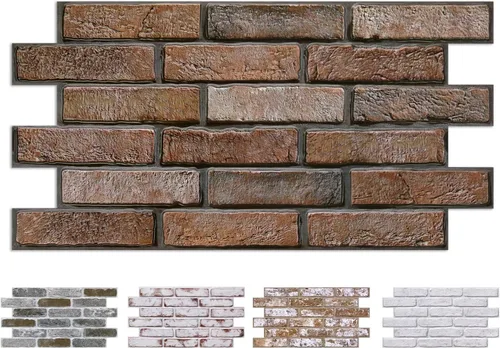 Miniatura 12 de COMSTICKC 3D Whitewash Faux Brick Wall Panel Peel and Stick Wall Covering, 12 Pcs of 22.8" x 11.8", 3D Brick Wall Stickers, UrltraLight PVC Self