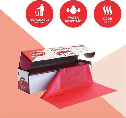 Miniatura 5 de Neatiffy Rollo de mantel de plástico desechable Mantel impermeable de 54 pulgadas x 108 pies Funda para mesas rectangulares, cuadradas, redondas