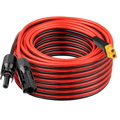 Miniatura 17 de Cable de extensión solar XT60 de 10 AWG 2 3 6 10 15 20 25 35 40 50 75 100 pies XT60 adaptador de conector de extensión solar más grueso cable hembra