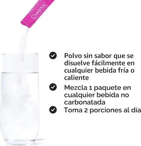 Miniatura 6 de Theralogix Ovasitol - Suplemento de mio-inositol y D-chiro Inositol en polvo, para equilibrio hormonal y apoyo de la función ovárica, certificado