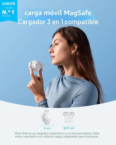 Miniatura 2 de Anker MagSafe Compatible MagGo UFO 3 en 1 Cargador, Estación de Carga Inalámbrica para iPhone 17, Certificado Qi2 de 15W, Almohadilla de Carga