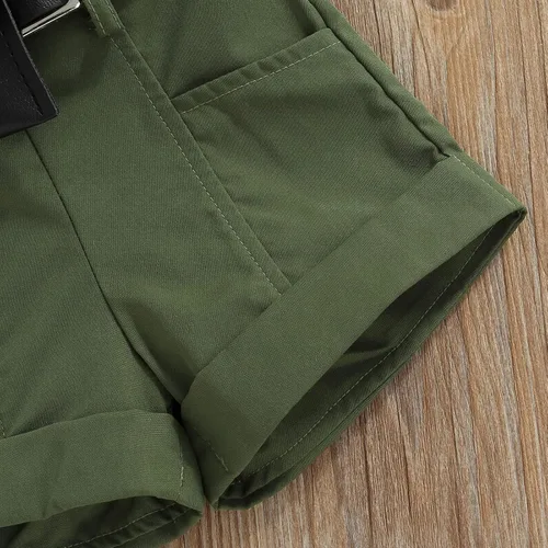 Miniatura 82 de TheFound Trajes de verano para niñas pequeñas, sin mangas, de punto acanalado, halter, pantalones cortos, ropa para recién nacidos, conjunto de 3