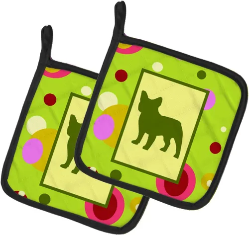 Caroline's Treasures CK1128PTHD - Juego de soportes para ollas de bulldog francés para cocina, resistentes al calor, almohadillas calientes para