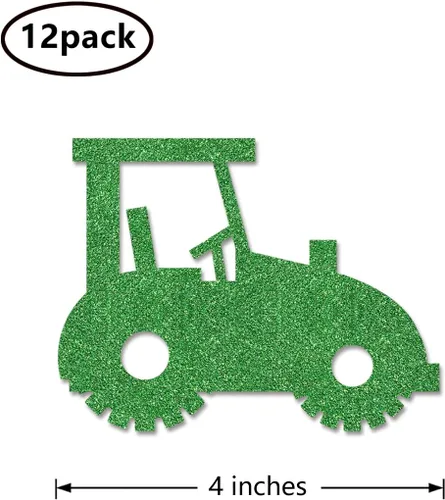 Miniatura 2 de Palitos de centro de mesa de tractor, paquete de 12 decoraciones de mesa de doble cara para cumpleaños, baby shower